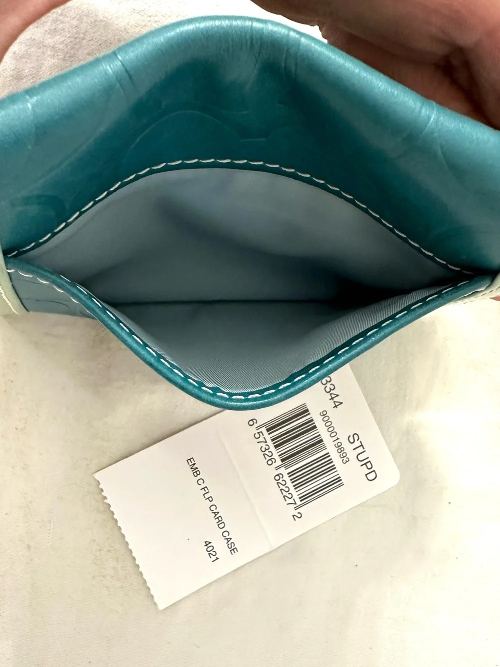 Coach Embossed C Leather Flap Card Case